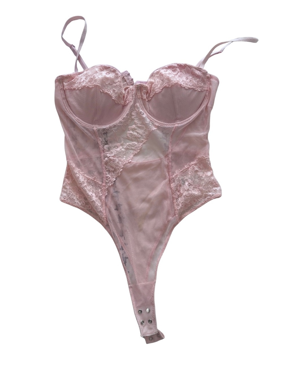 Unbranded Pink Lace Mesh Bodysuit